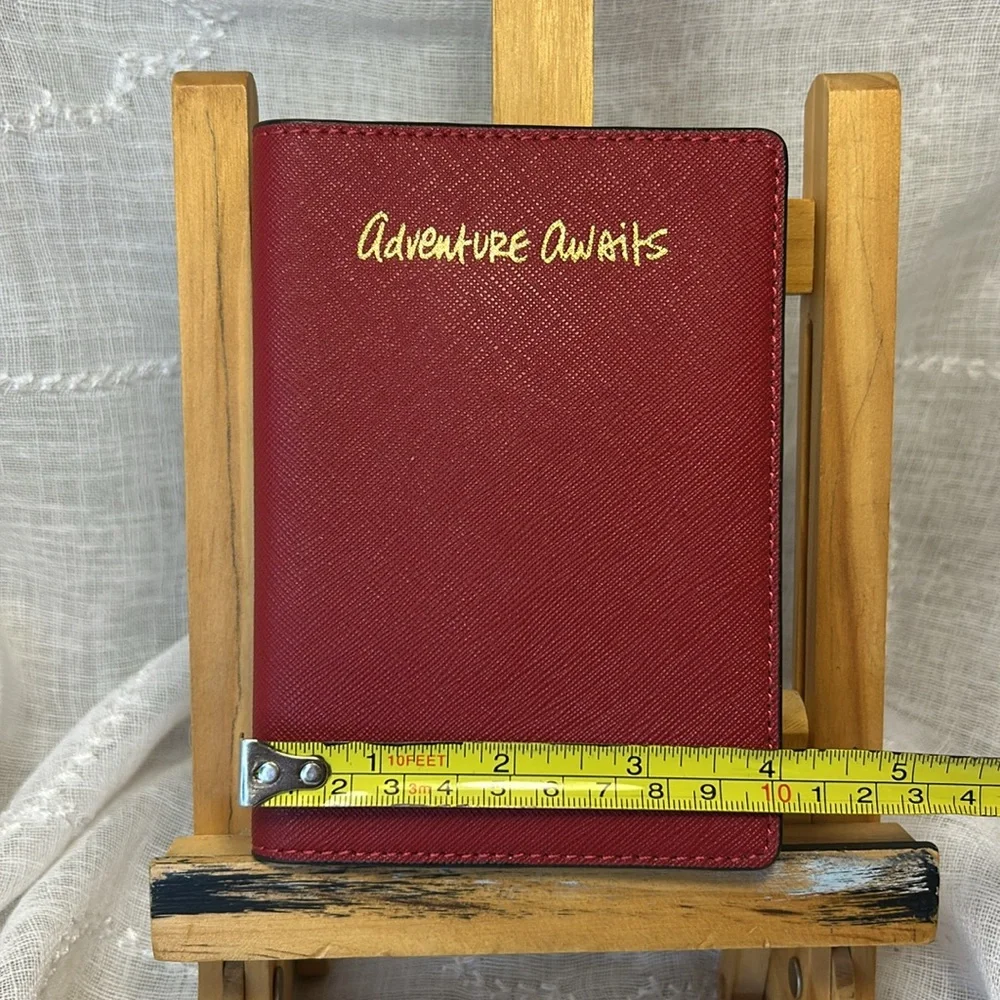 Rebecca Minkoff leather Adventure Awaits Red Passport Holder